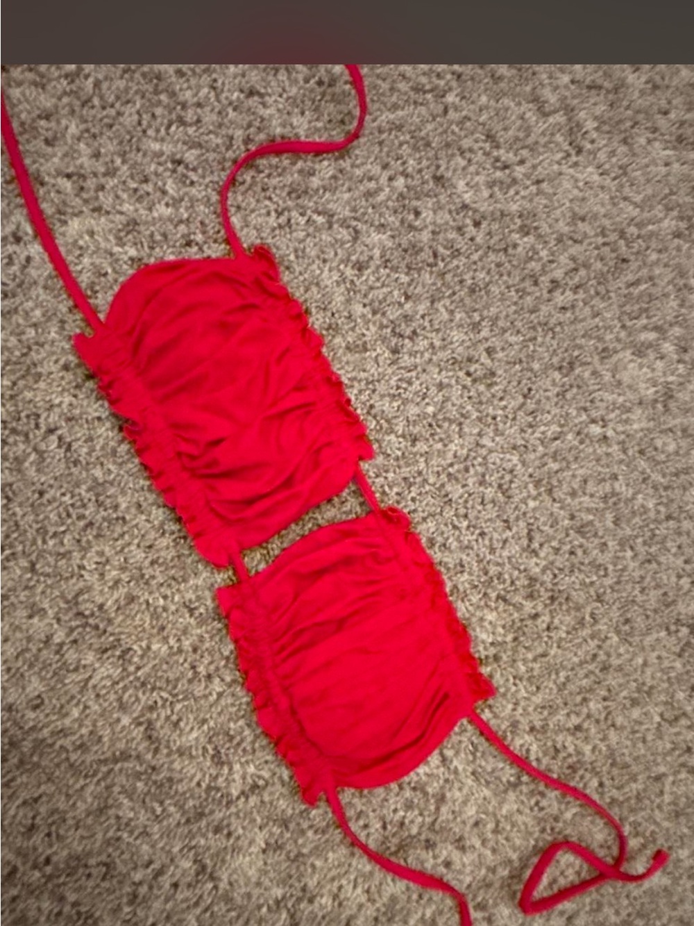 Target Red Ruffle Bandeau Bikini Set - Picture 2 of 6